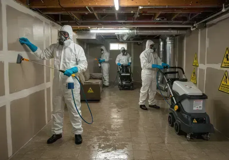 Basement Moisture Removal and Structural Drying process in White Sulphur Springs, WV